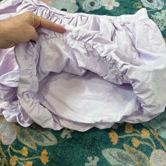 Free People Shorts Bubble Hem Womens Large Purple Cotton Mini Pull On Elastic L - Picture 7 of 9